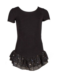 12PK4043-900 Leotard short sleeves, voile frill sparkle,...