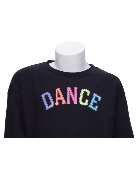 24PK2948-900 Sweater crewneck, french terry "DANCE"