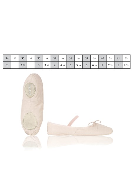 PA1012-500 Balletschoen canvas, split zool