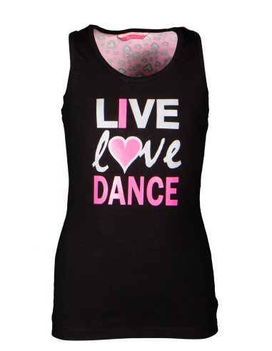 2211PK2952-900 Top racer back "I  Love Dance"