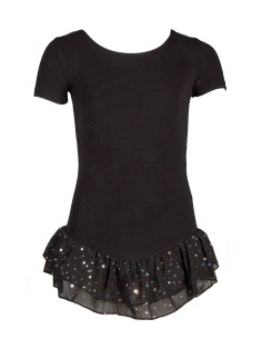12PK4043-900 Leotard short sleeves, voile frill sparkle,... 2
