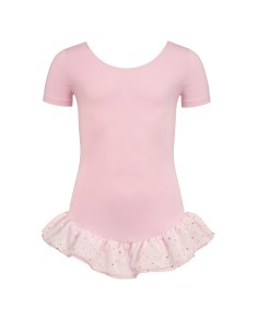 12PK4043-500 Leotard short sleeves, voile frill sparkle,... 2