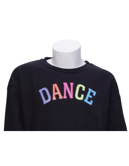 24PK2948-900 Sweater crewneck, french terry "DANCE"