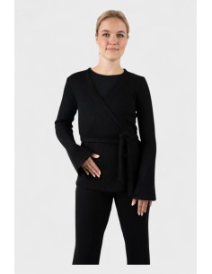 2532PA2912-900 Warm up wrapped vest flared, knitted