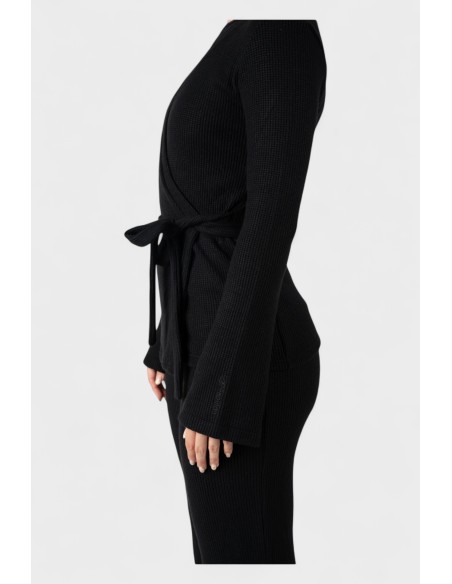 2532PA2912-900 Warm up wrapped vest flared, knitted